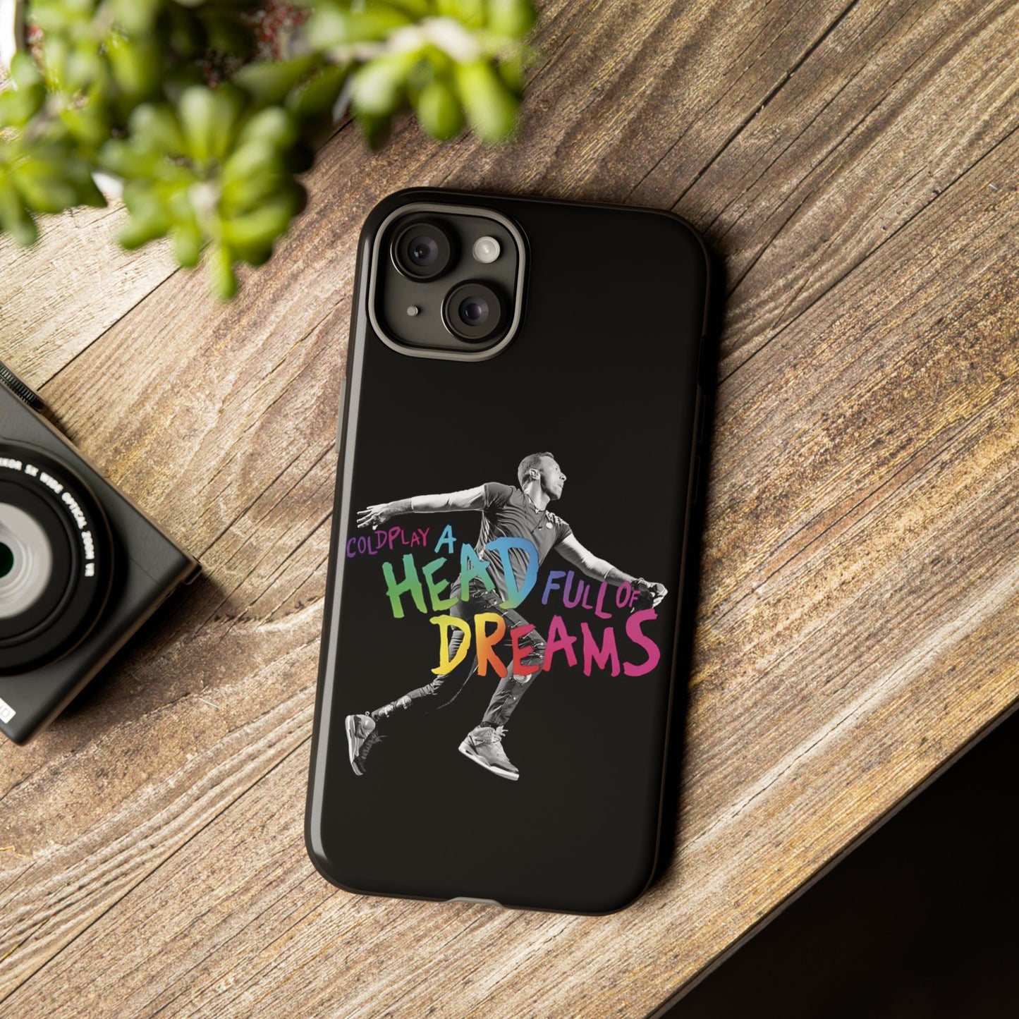 Premium Tough Case for iPhone 12 to 16 Pro Max Showcasing Coldplay A Head Full of Dreams Chris