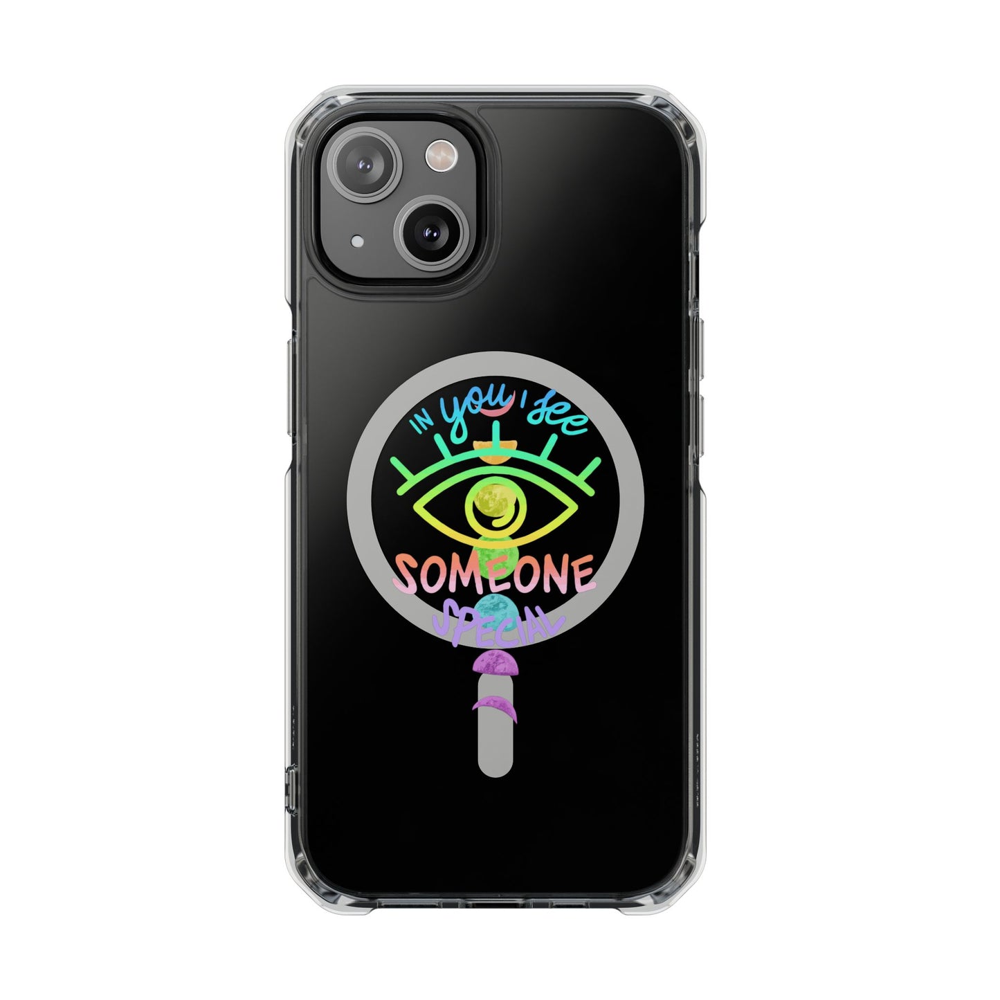Rainbow Lunar Phases Magnetic Clear Impact case
