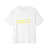 Open Vibes Yellow Script Unisex Oversized Boxy Tee