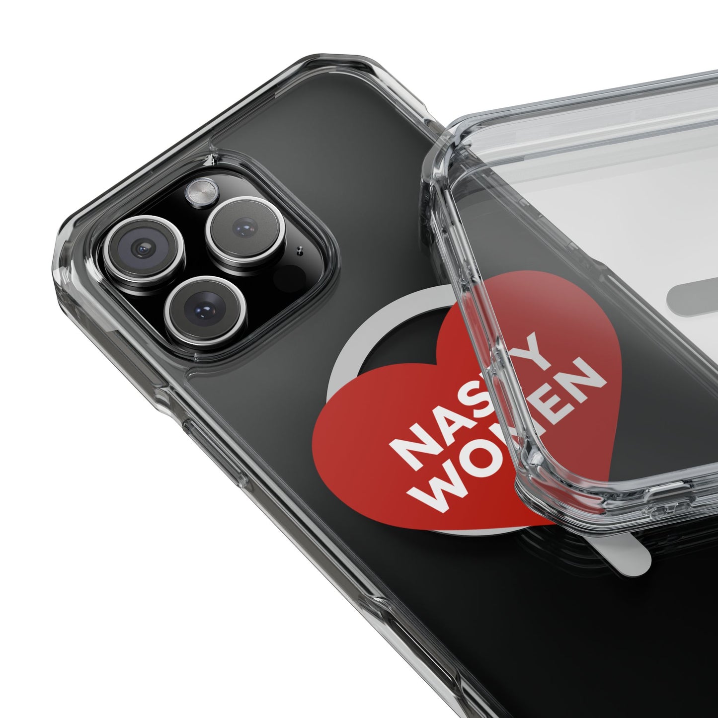 Nasty Women Heart Magnetic Clear Impact cases