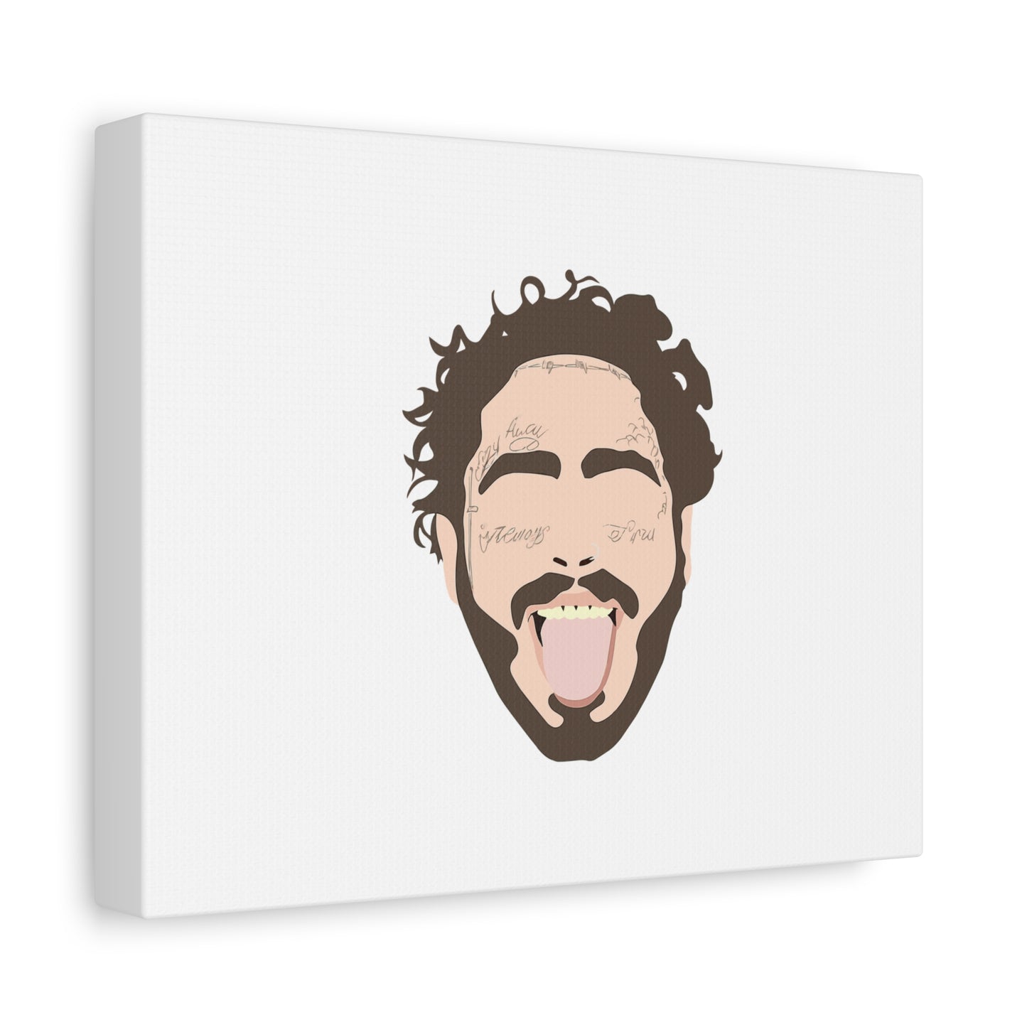 Minimalist Tongue Out Cartoon Face Canvas