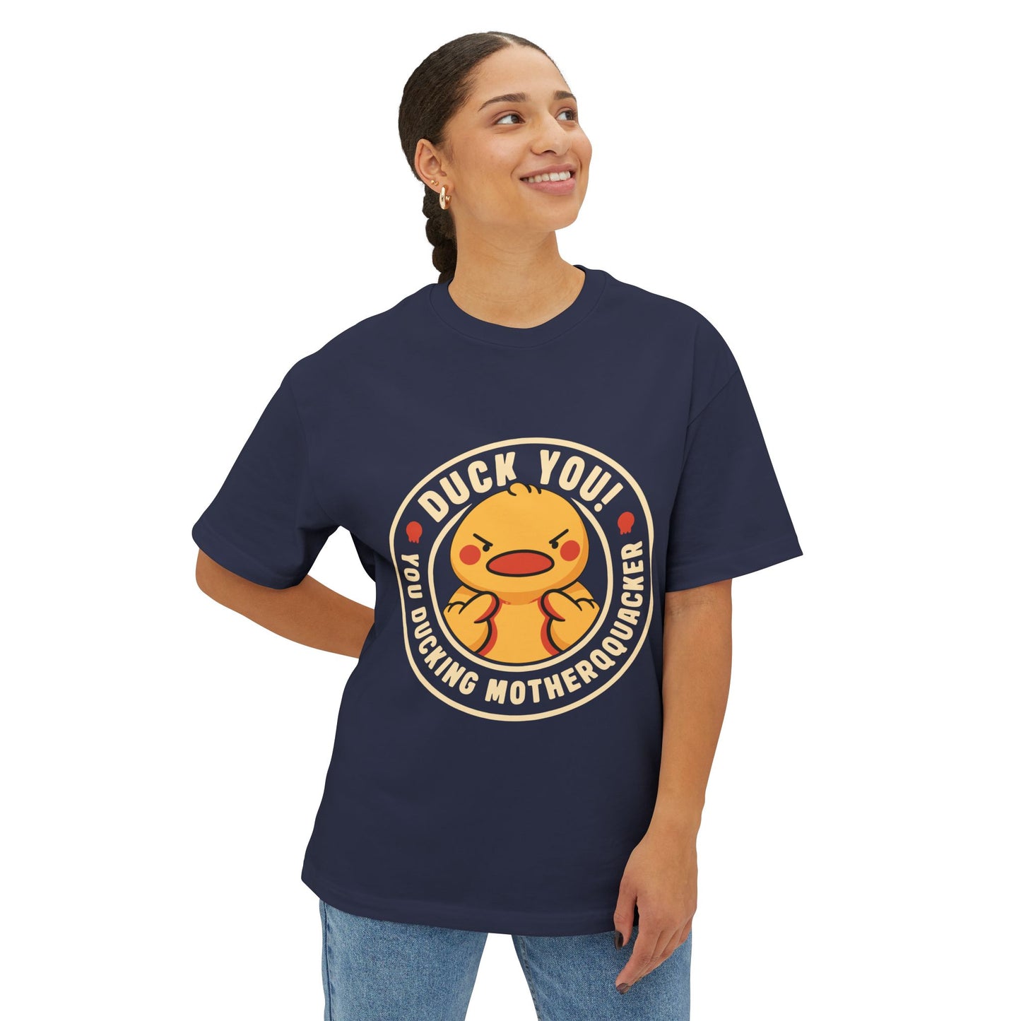 Oversized boxy Tee – Snazzy Duck Edition