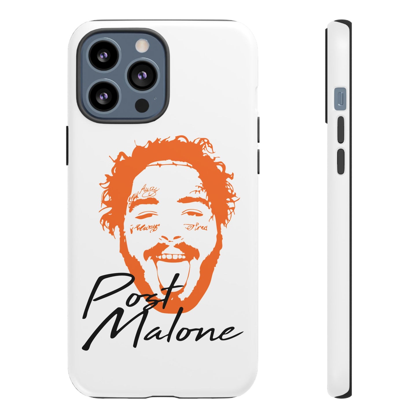 Tough iPhone Case (12–16 Pro Max) – Post Malone Name Design with Picture