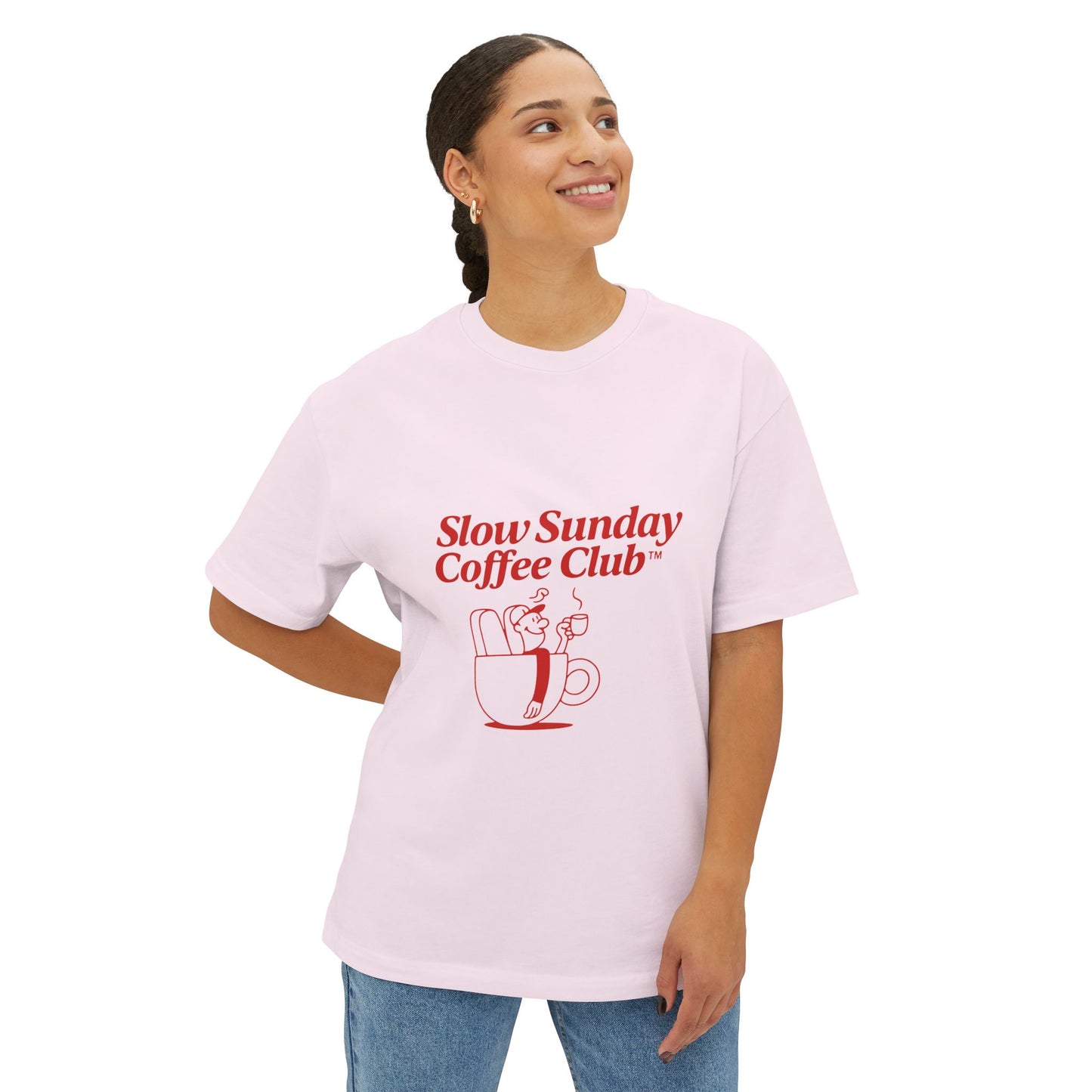 Unisex Oversized Tee – Snazzy Coffe Club Edition