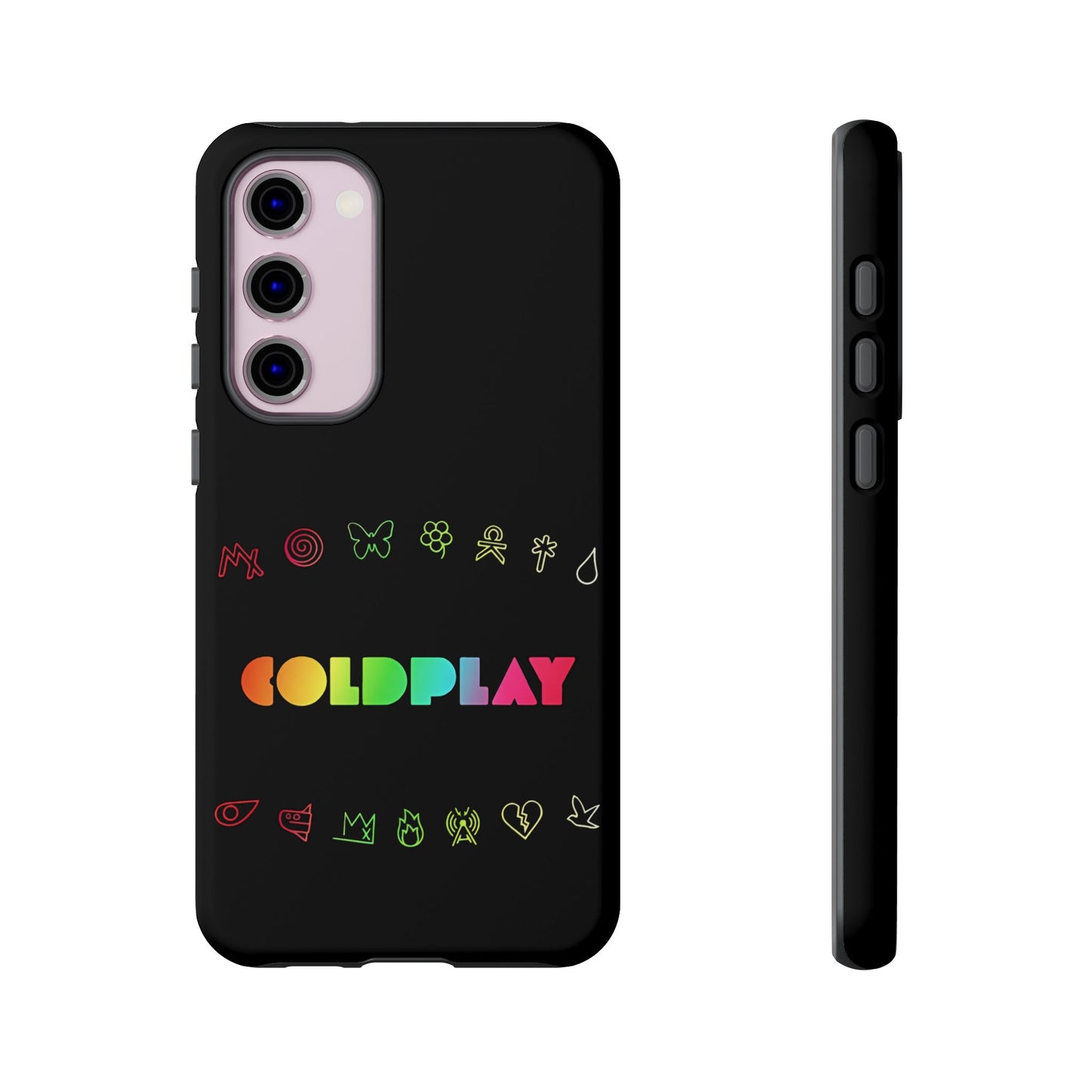 Premium Tough Case for Samsung S21 to S25 Ultra Showcasing Coldplay’s Signage