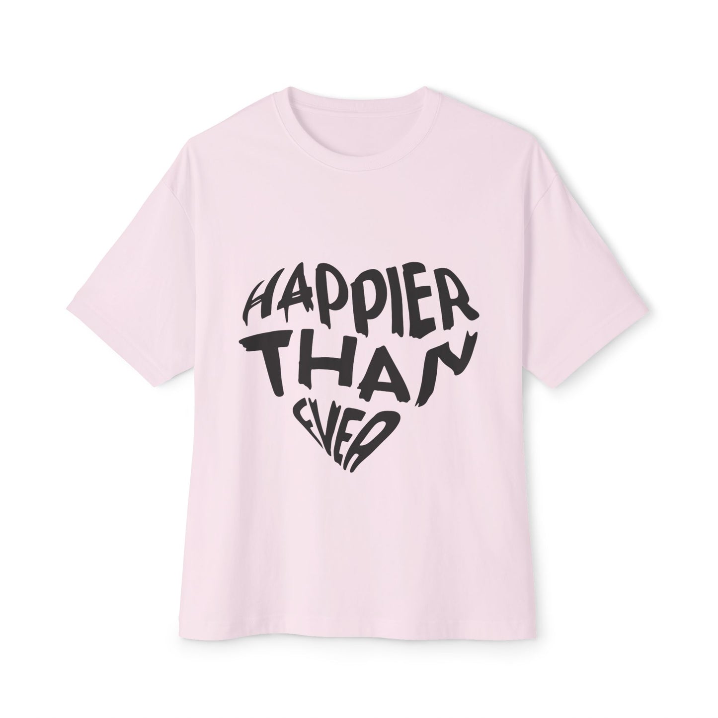 Happier Heart Lettering Unisex Oversized Tee