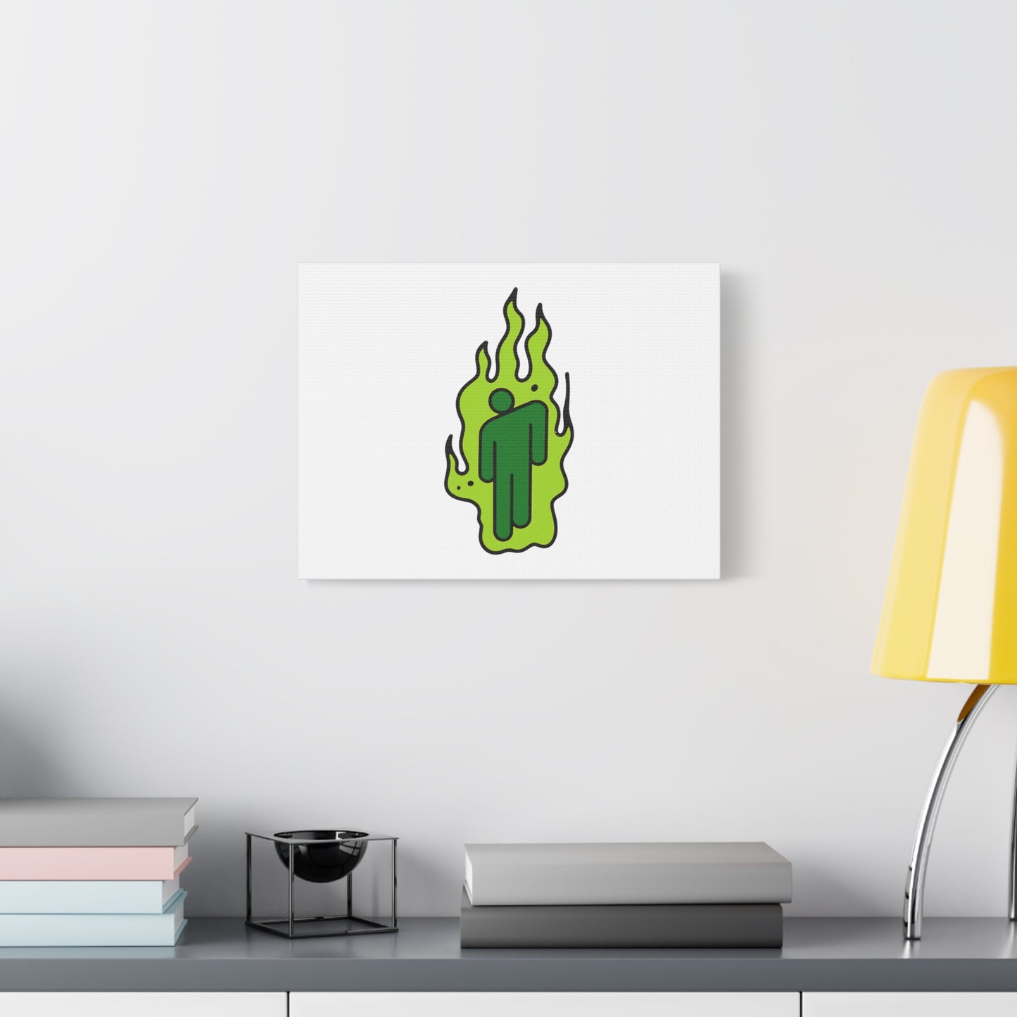 Green Flame Icon Matte Canvas