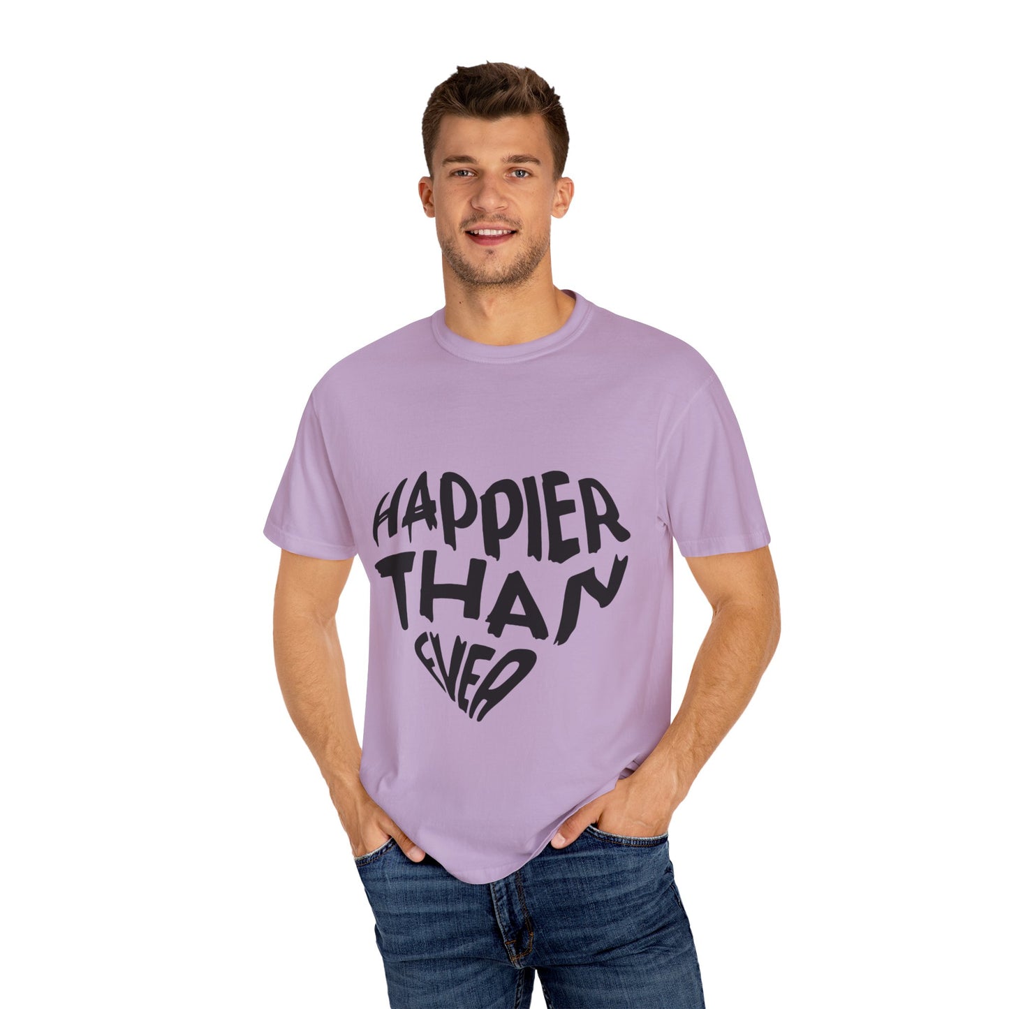 Happier Heart Lettering Unisex Dyed T-shirt
