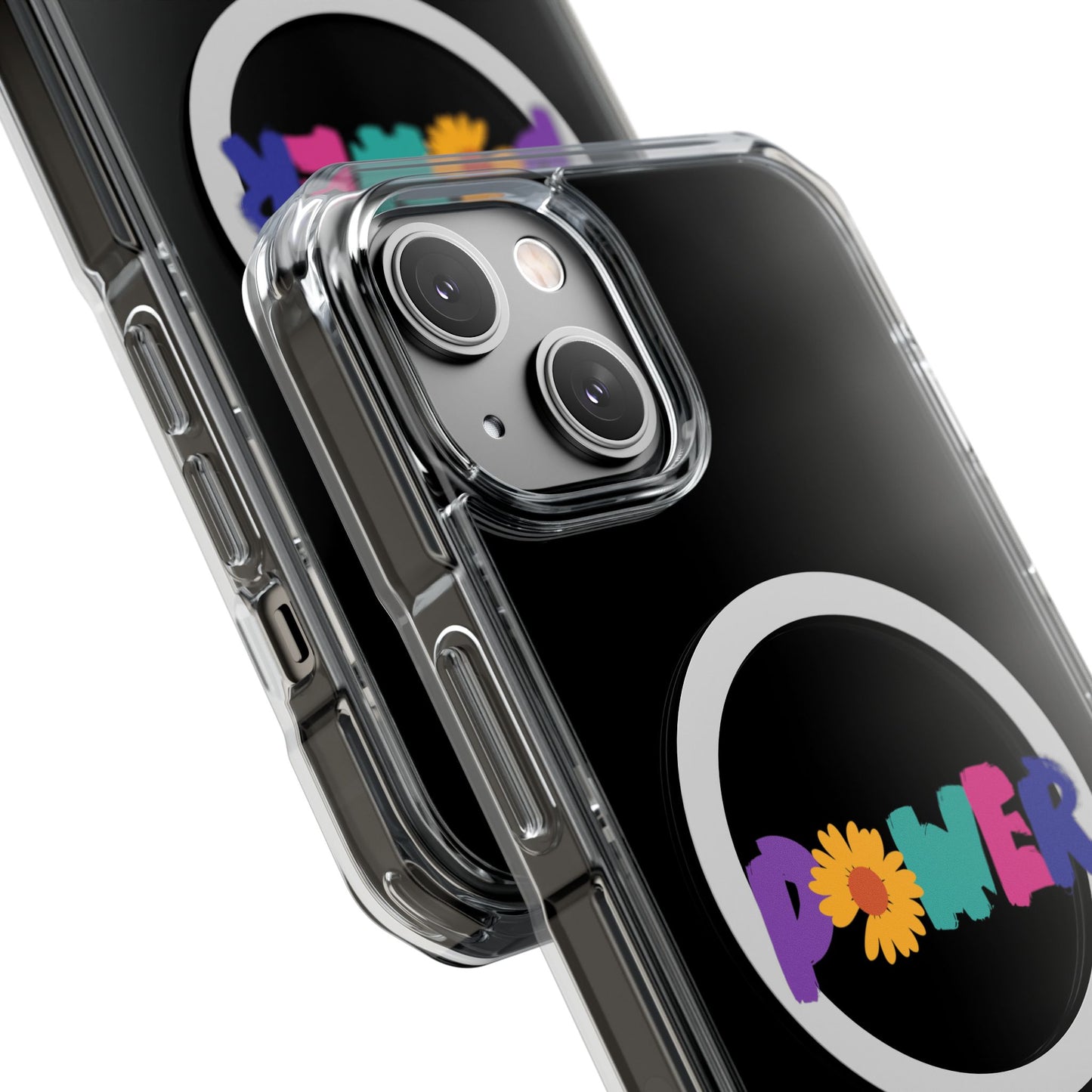 Retro Flower Power Color Pop Magnetic Clear Impact Case