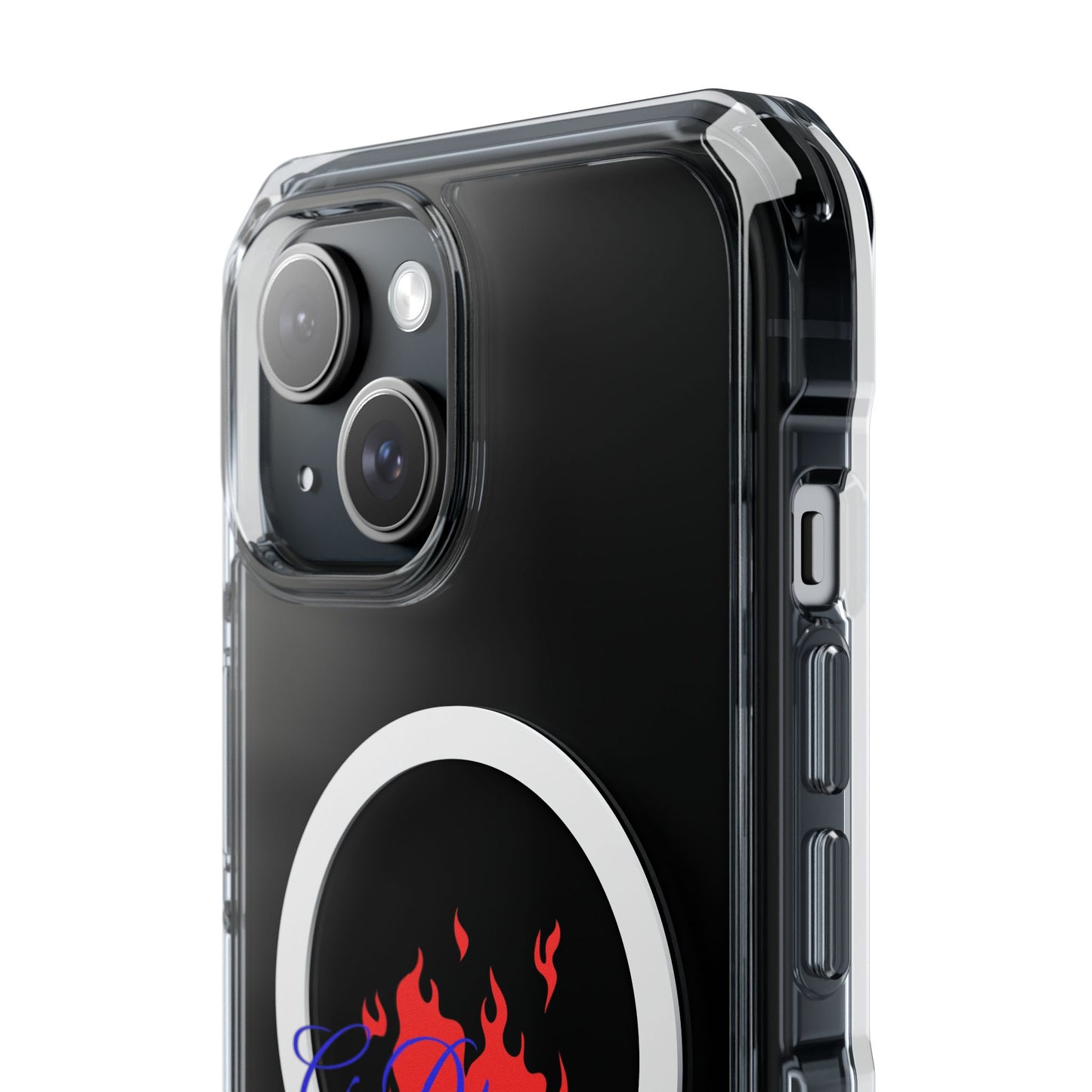 Heart on Fire Bold Script Magnetic Clear Impact Case