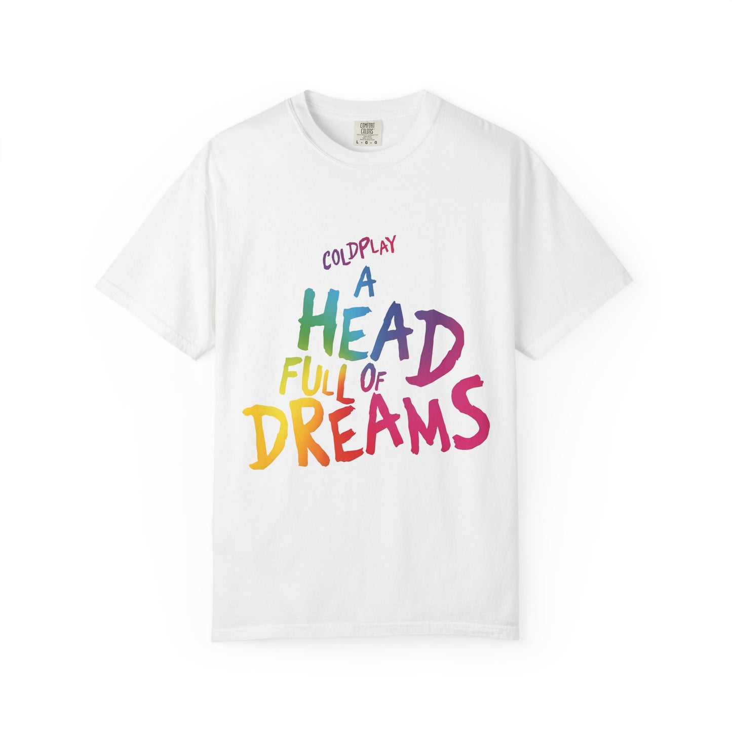 Unisex Garment-Dyed T-Shirt Inspired by Coldplay’s Iconic A Head Full of Dreams