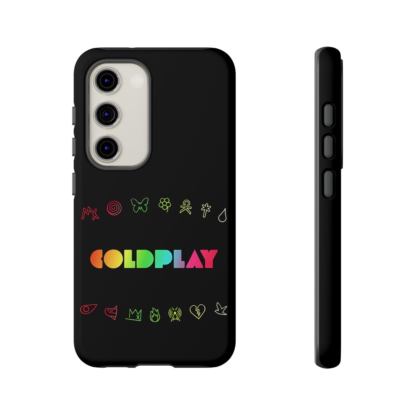 Premium Tough Case for Samsung S21 to S25 Ultra Showcasing Coldplay’s Signage
