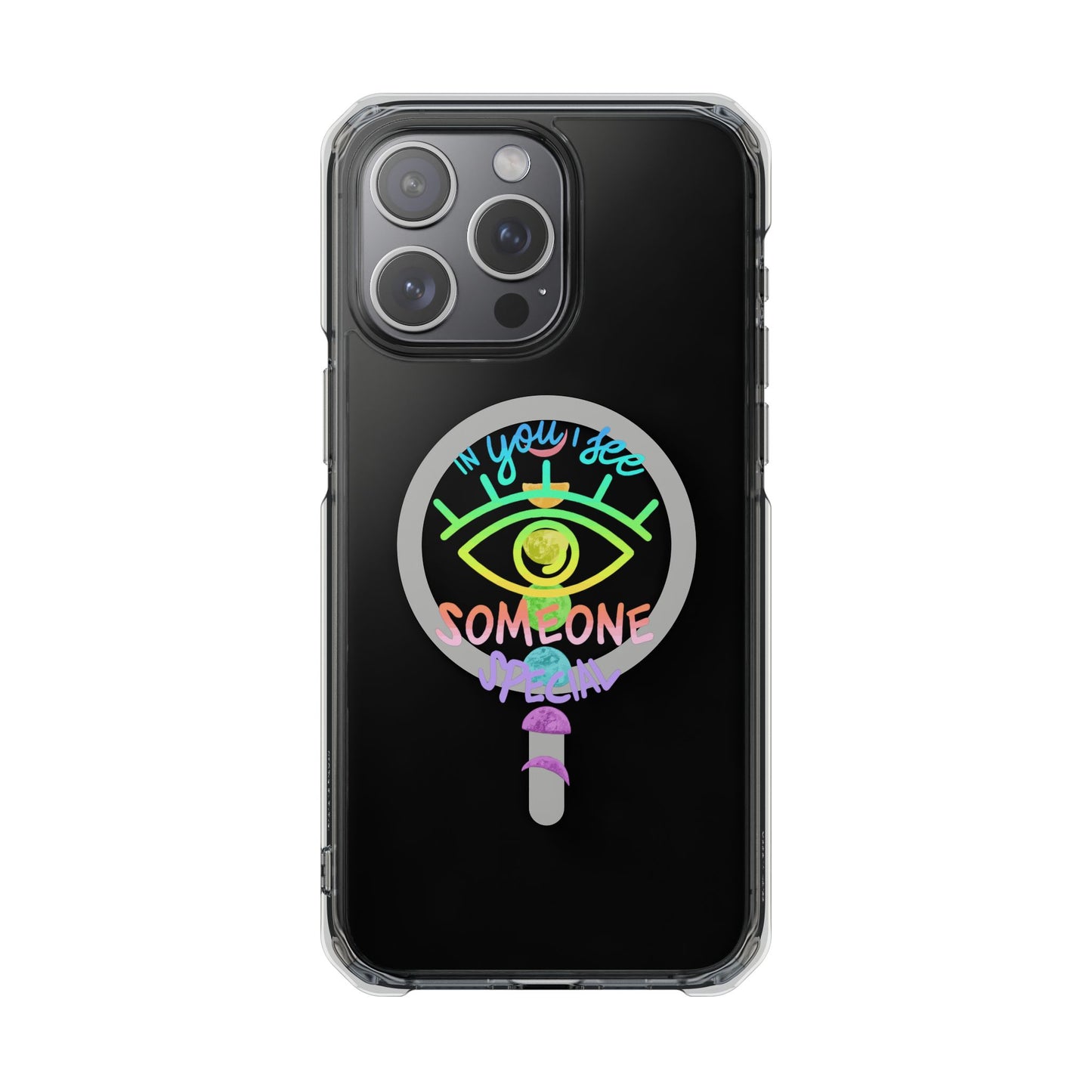 Rainbow Lunar Phases Magnetic Clear Impact case