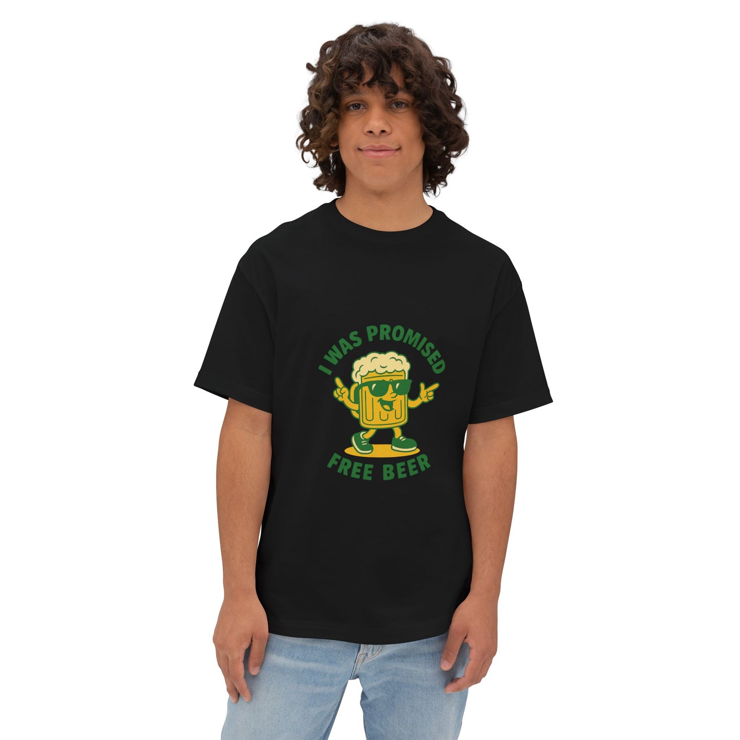 Unisex Oversized Tee – Snazzy Free Beer Edition