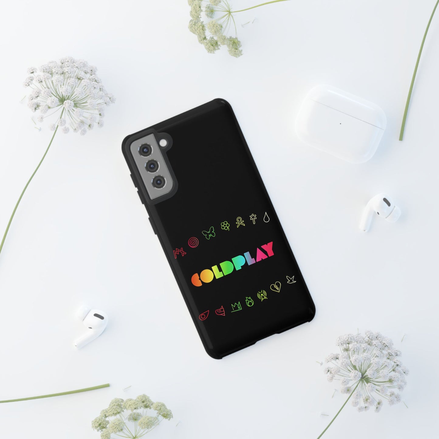 Premium Tough Case for Samsung S21 to S25 Ultra Showcasing Coldplay’s Signage