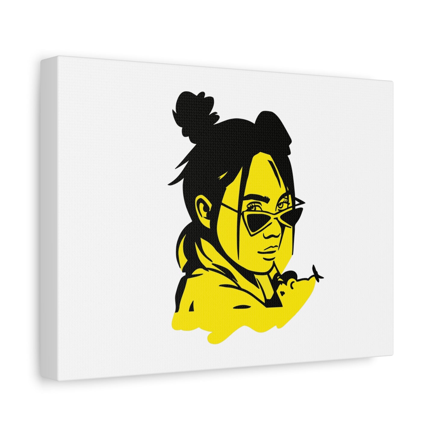 Neon Mood Portrait Matte Canvas