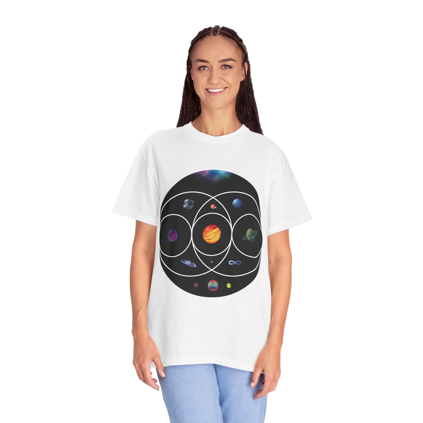 Unisex Garment-Dyed T-Shirt Inspired by Coldplay’s Illustration Concept