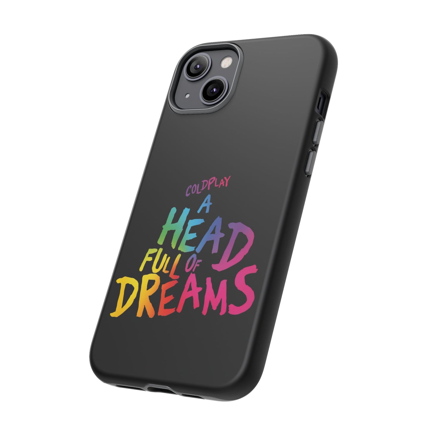 Premium Tough Case for iPhone 12 to 16 Pro Max Showcasing Coldplay’s Iconic A Head Full of Dreams