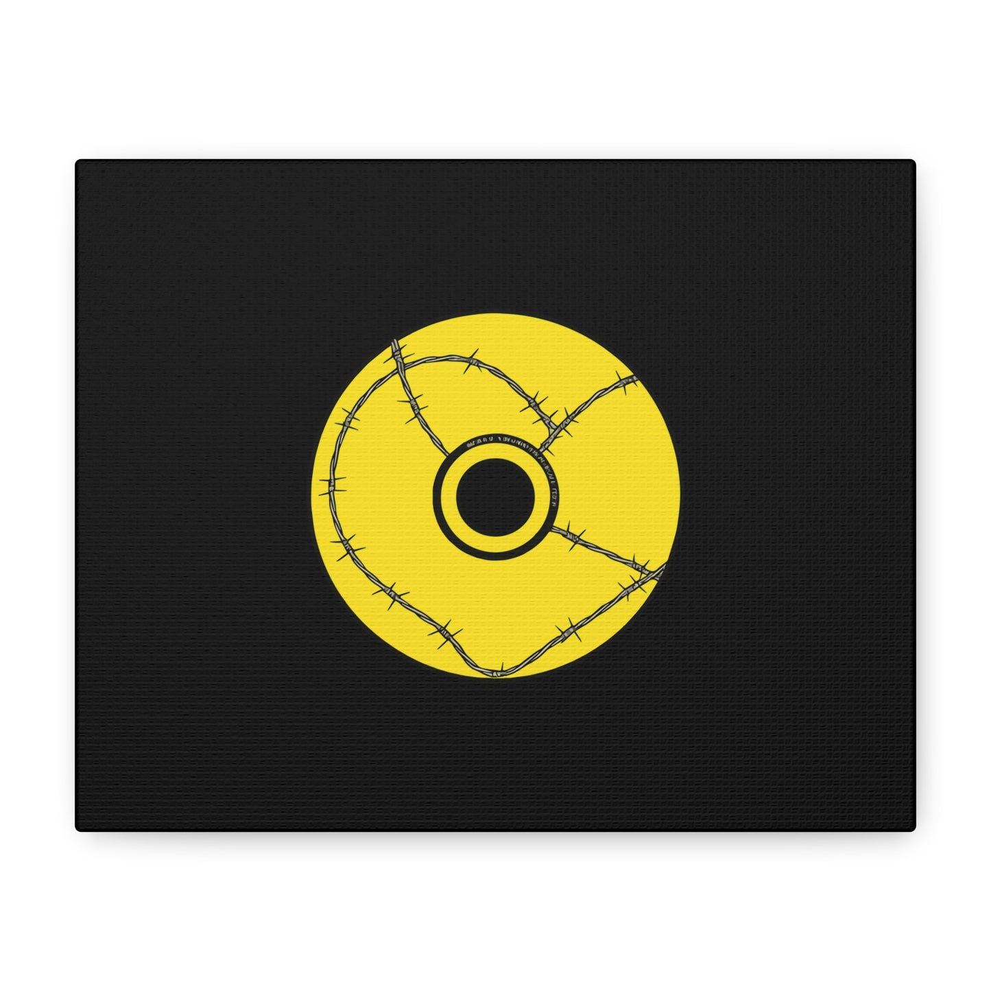 Minimalist Black Disc Outline Canvas