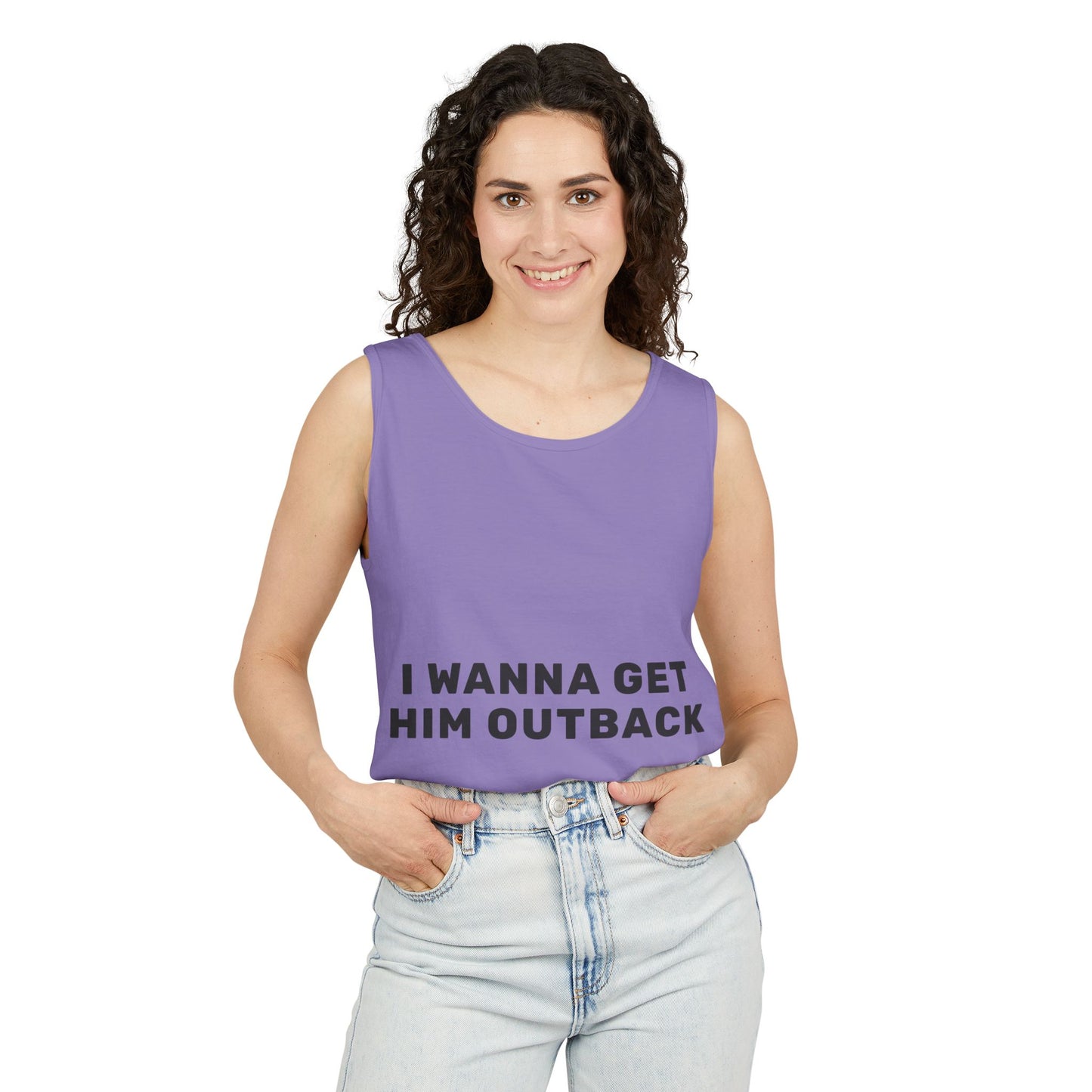I Wanna Get Him Outback Bold-Dyed Tank Top