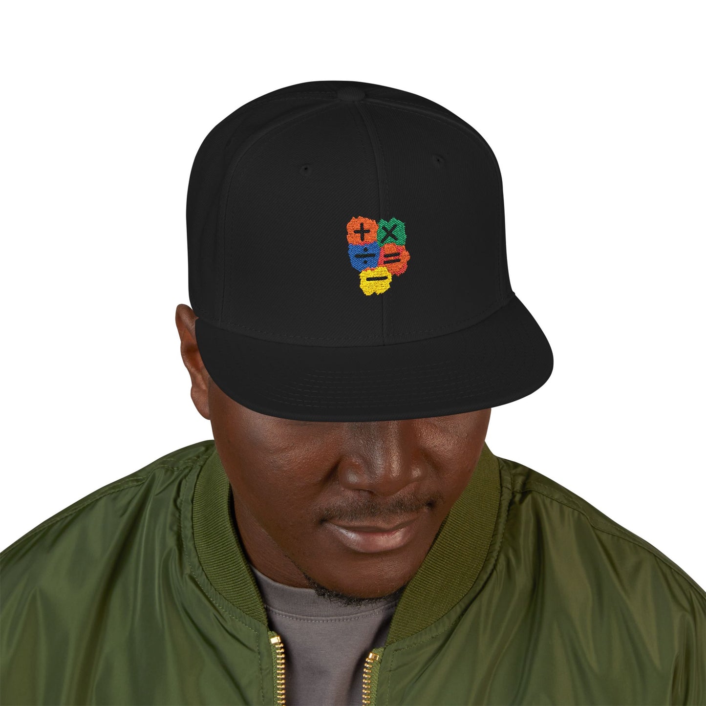 Orange Equals Symbol Snapback Cap