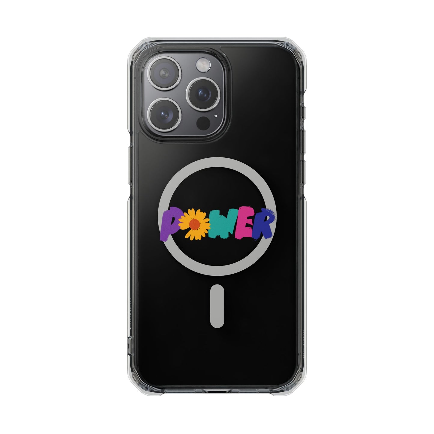 Retro Flower Power Color Pop Magnetic Clear Impact Case