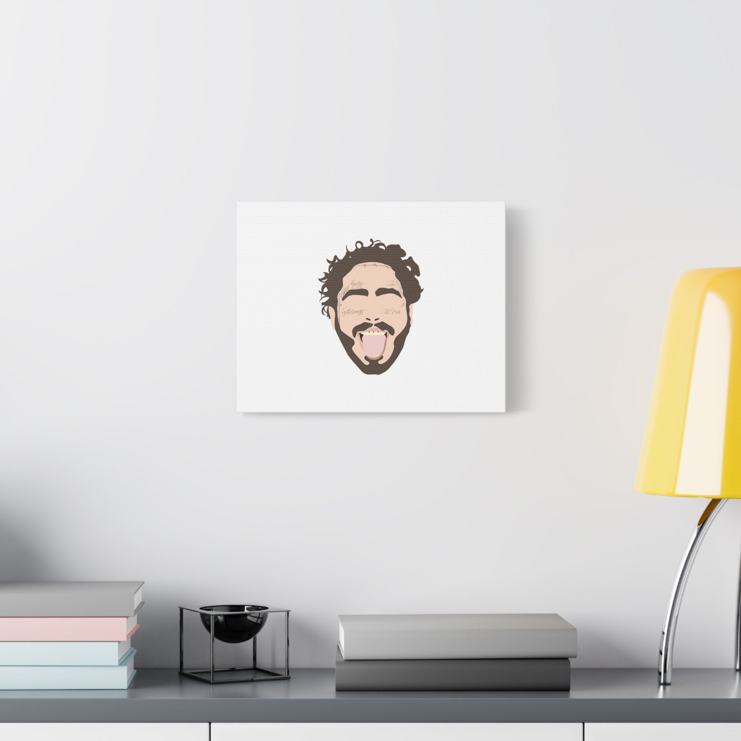 Minimalist Tongue Out Cartoon Face Canvas