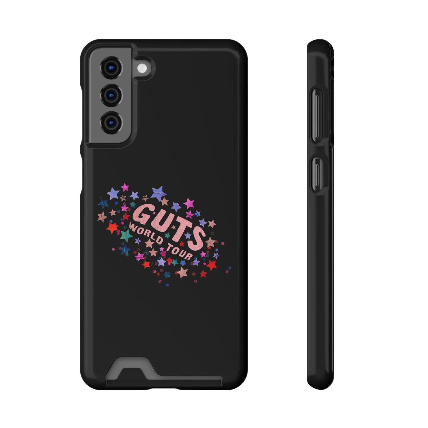 Phone Case + Card Holder For Samsung S21 to S22 – Olivia Rodrigo Guts World Tour | Black Edition