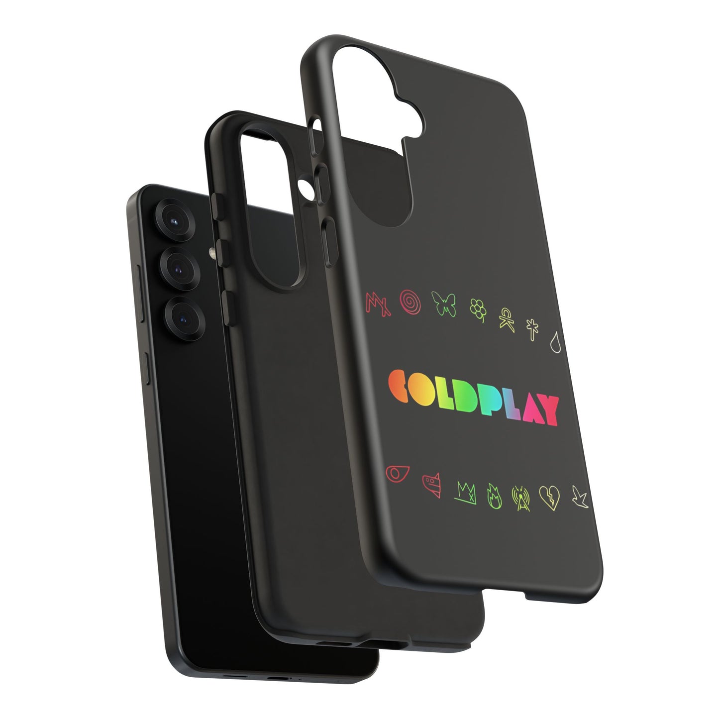 Premium Tough Case for Samsung S21 to S25 Ultra Showcasing Coldplay’s Signage