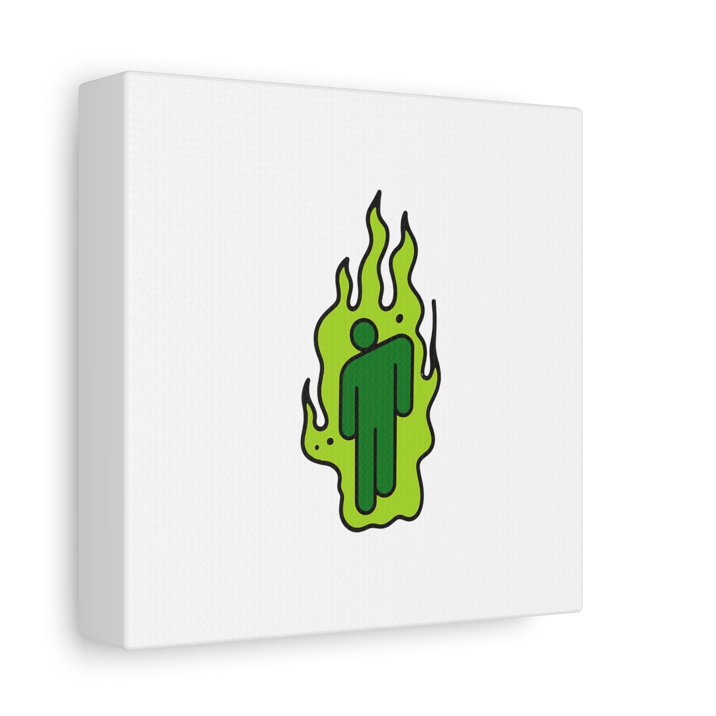 Green Flame Icon Matte Canvas
