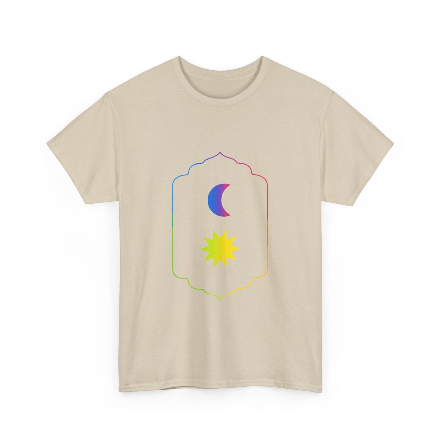 Gradient Moon and Star Emblem Unisex Cotton Tee
