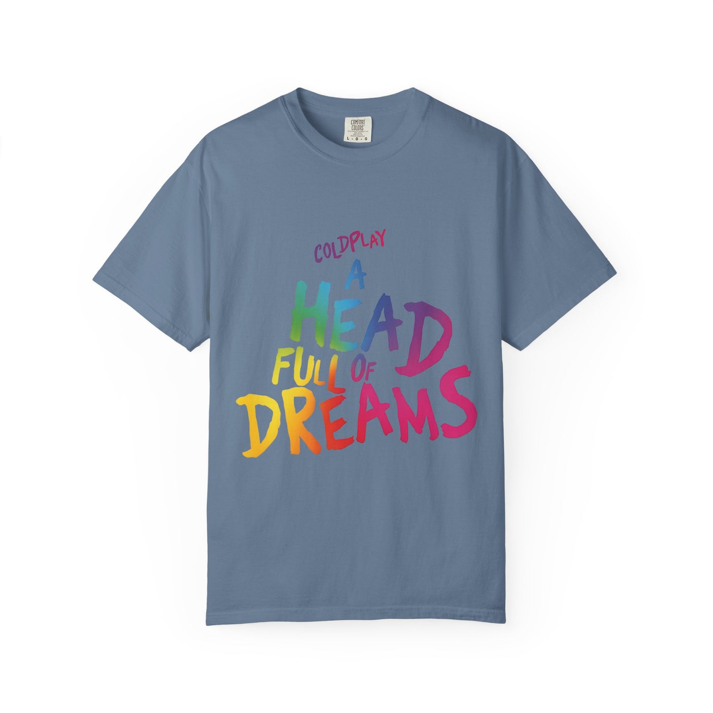 Unisex Garment-Dyed T-Shirt Inspired by Coldplay’s Iconic A Head Full of Dreams