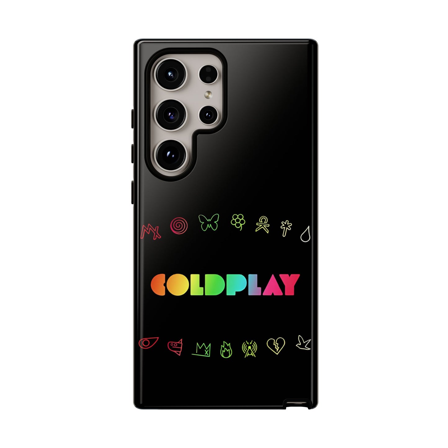 Premium Tough Case for Samsung S21 to S25 Ultra Showcasing Coldplay’s Signage