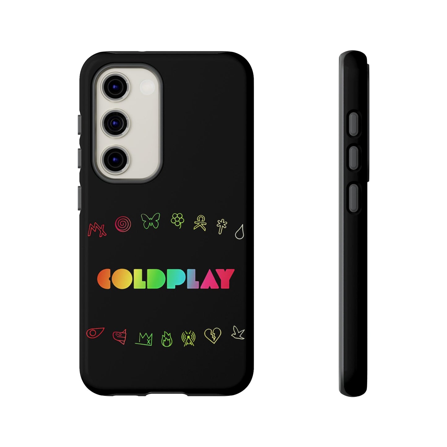 Premium Tough Case for Samsung S21 to S25 Ultra Showcasing Coldplay’s Signage