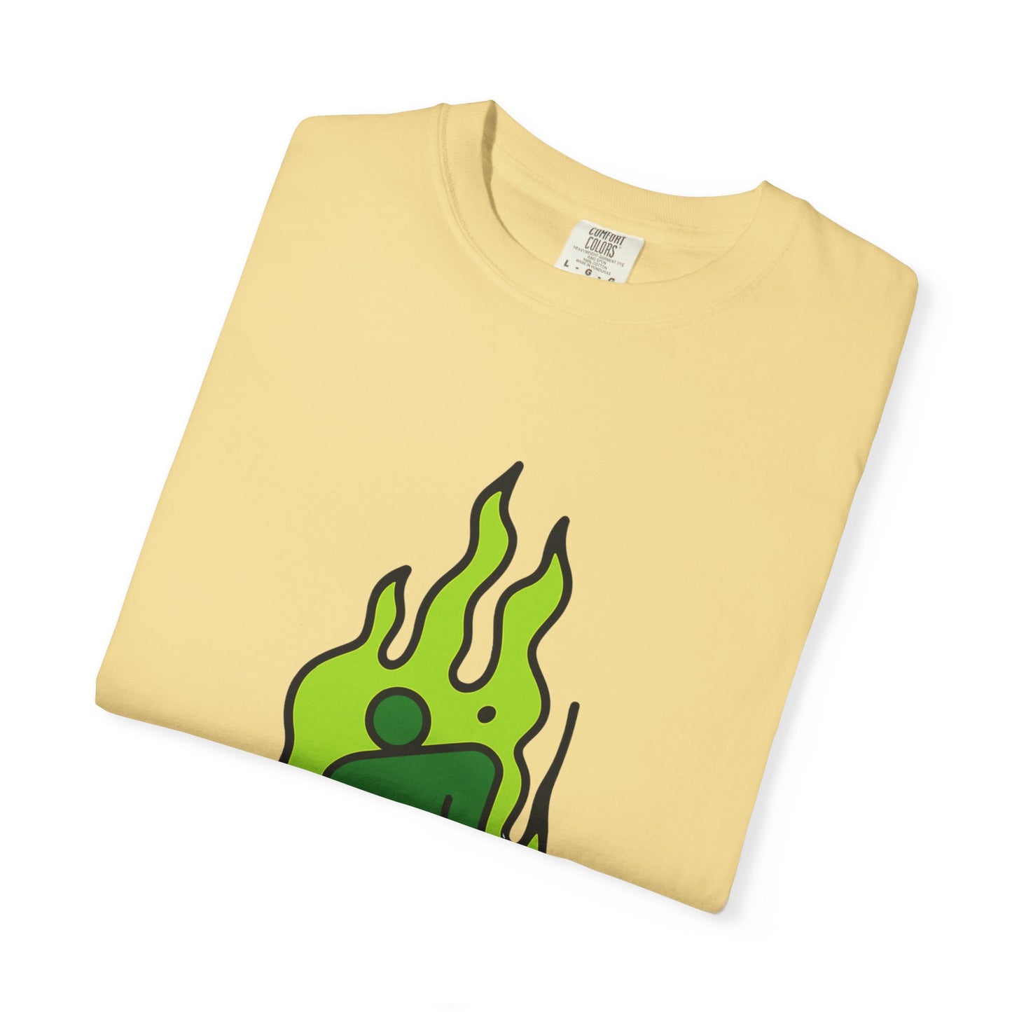 Green Flame Icon Unisex Dyed T-shirt