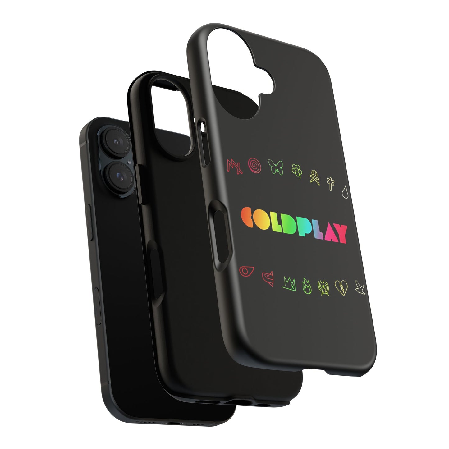 Premium Tough Case for iPhone 12 to 16 Pro Max Showcasing Coldplay’s Signage