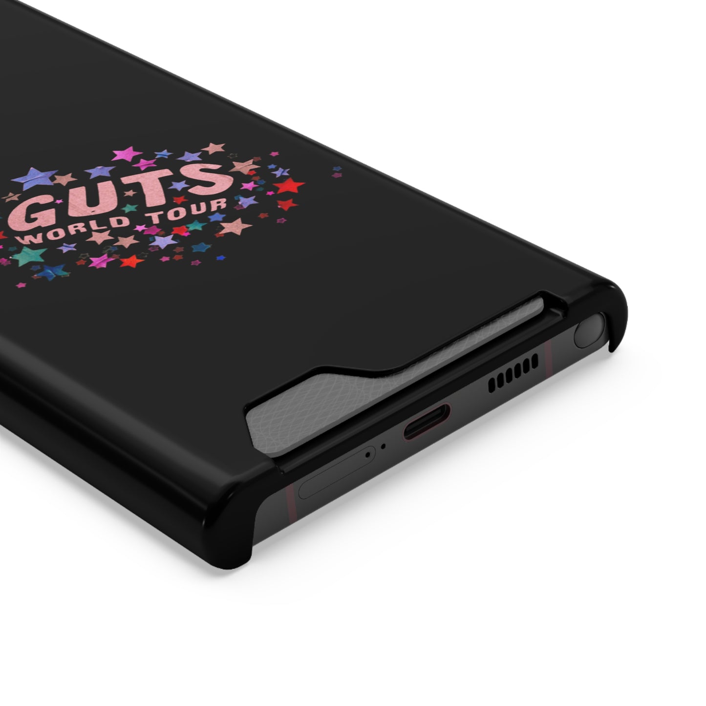Phone Case + Card Holder For Samsung S21 to S22 – Olivia Rodrigo Guts World Tour | Black Edition