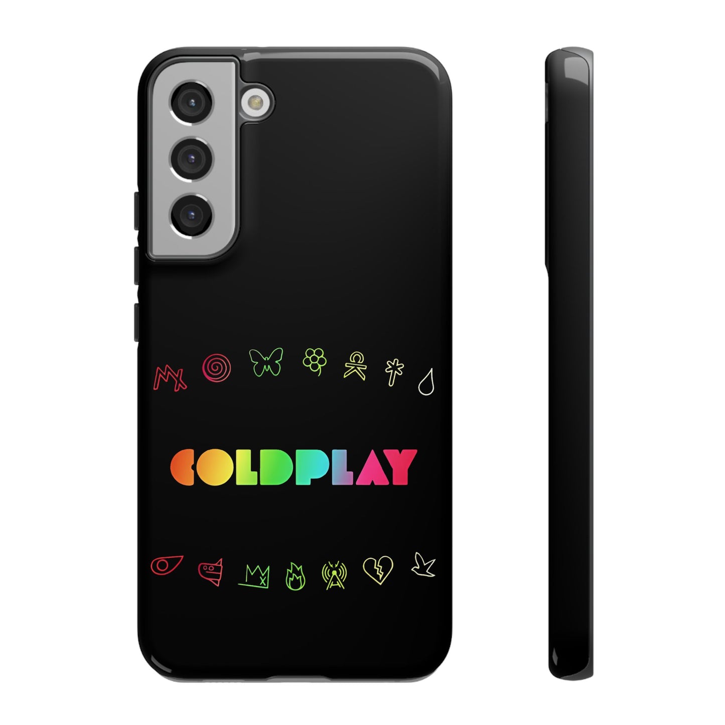 Premium Tough Case for Samsung S21 to S25 Ultra Showcasing Coldplay’s Signage
