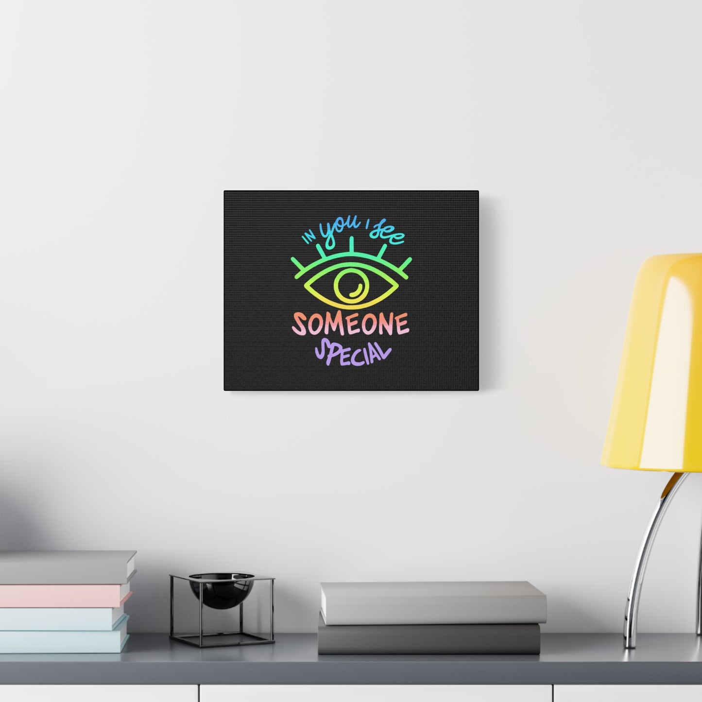 Vibrant Eye and Text Canvas