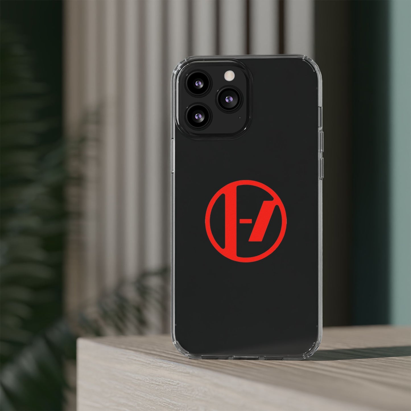 Crimson Orbit Clear Case