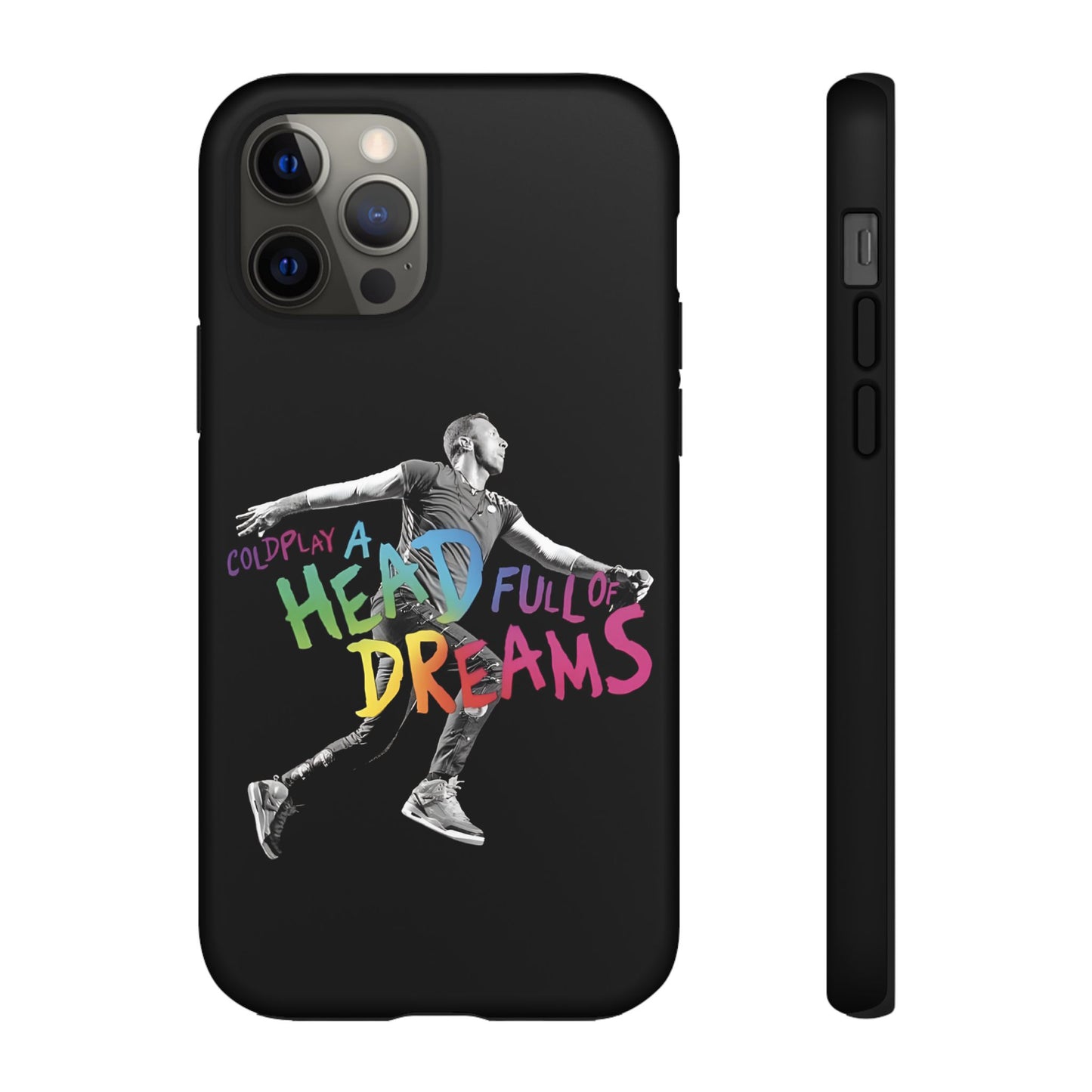Premium Tough Case for iPhone 12 to 16 Pro Max Showcasing Coldplay A Head Full of Dreams Chris