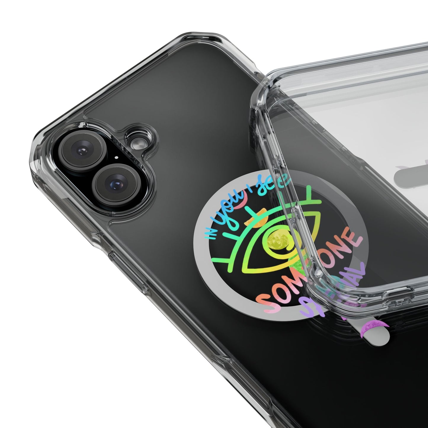 Rainbow Lunar Phases Magnetic Clear Impact case
