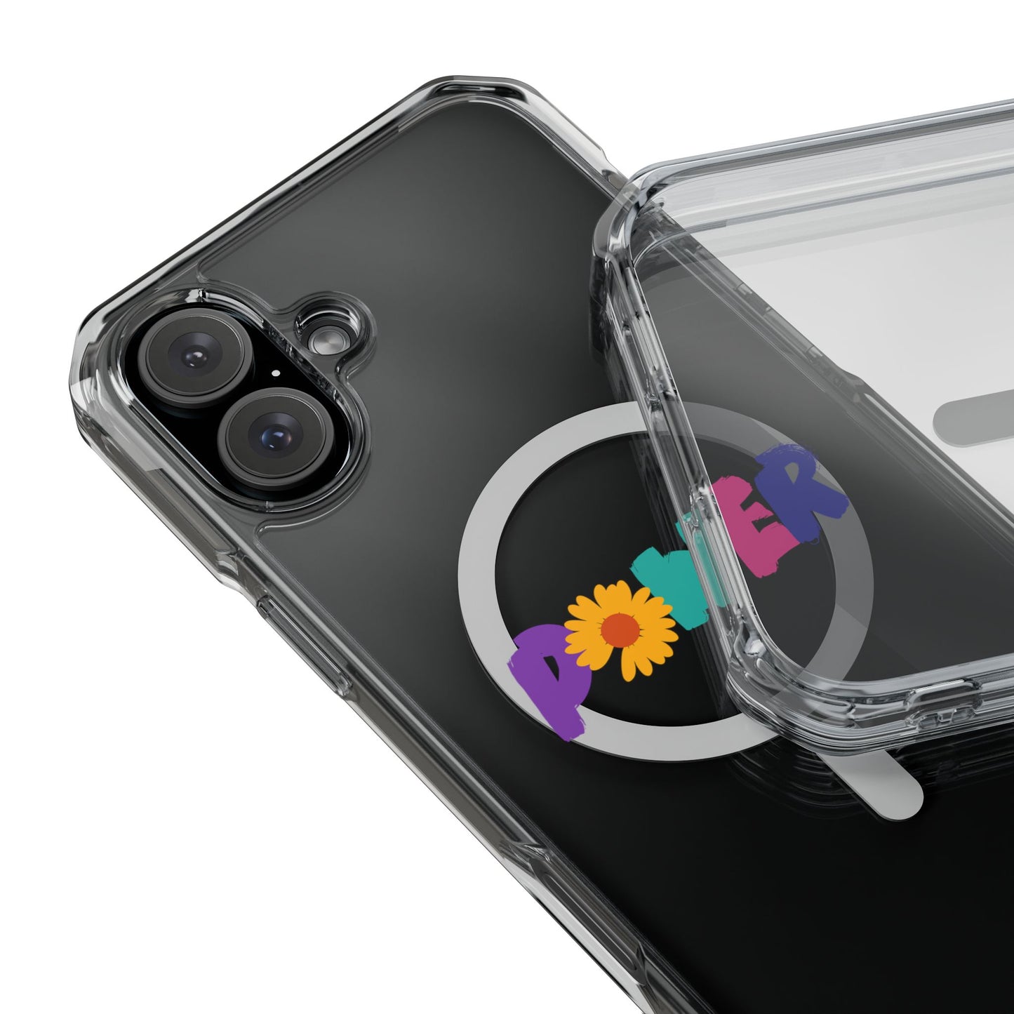 Retro Flower Power Color Pop Magnetic Clear Impact Case