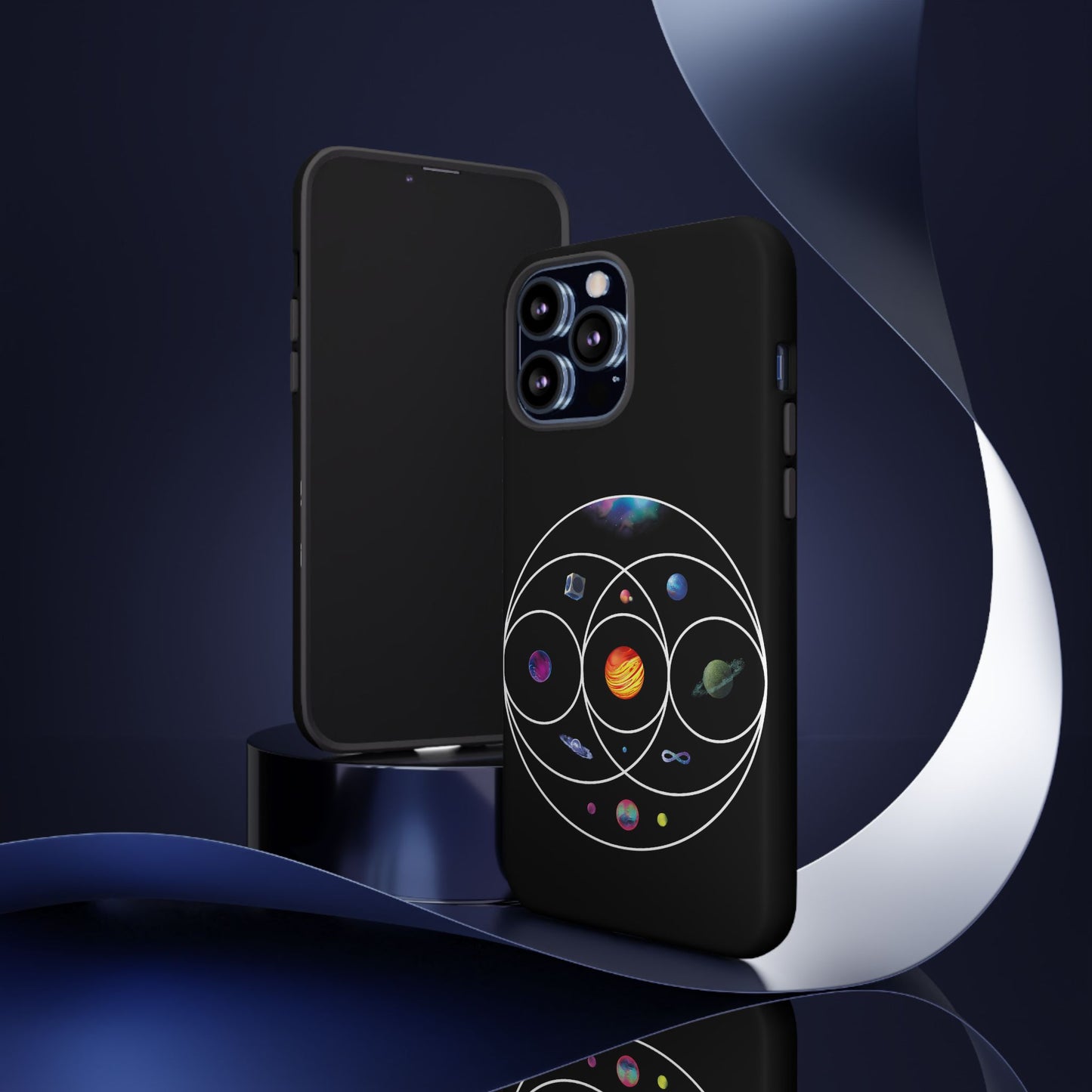 Premium Tough Case for iPhone 12 to 16 Pro Max Showcasing Coldplay’s Illustration Concept