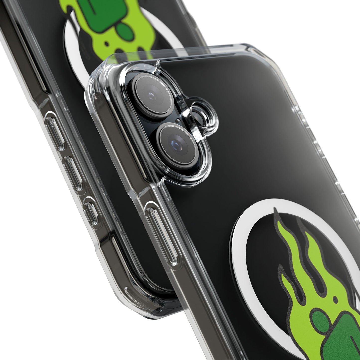 Green Flame Icon Magnetic Clear Impact Case