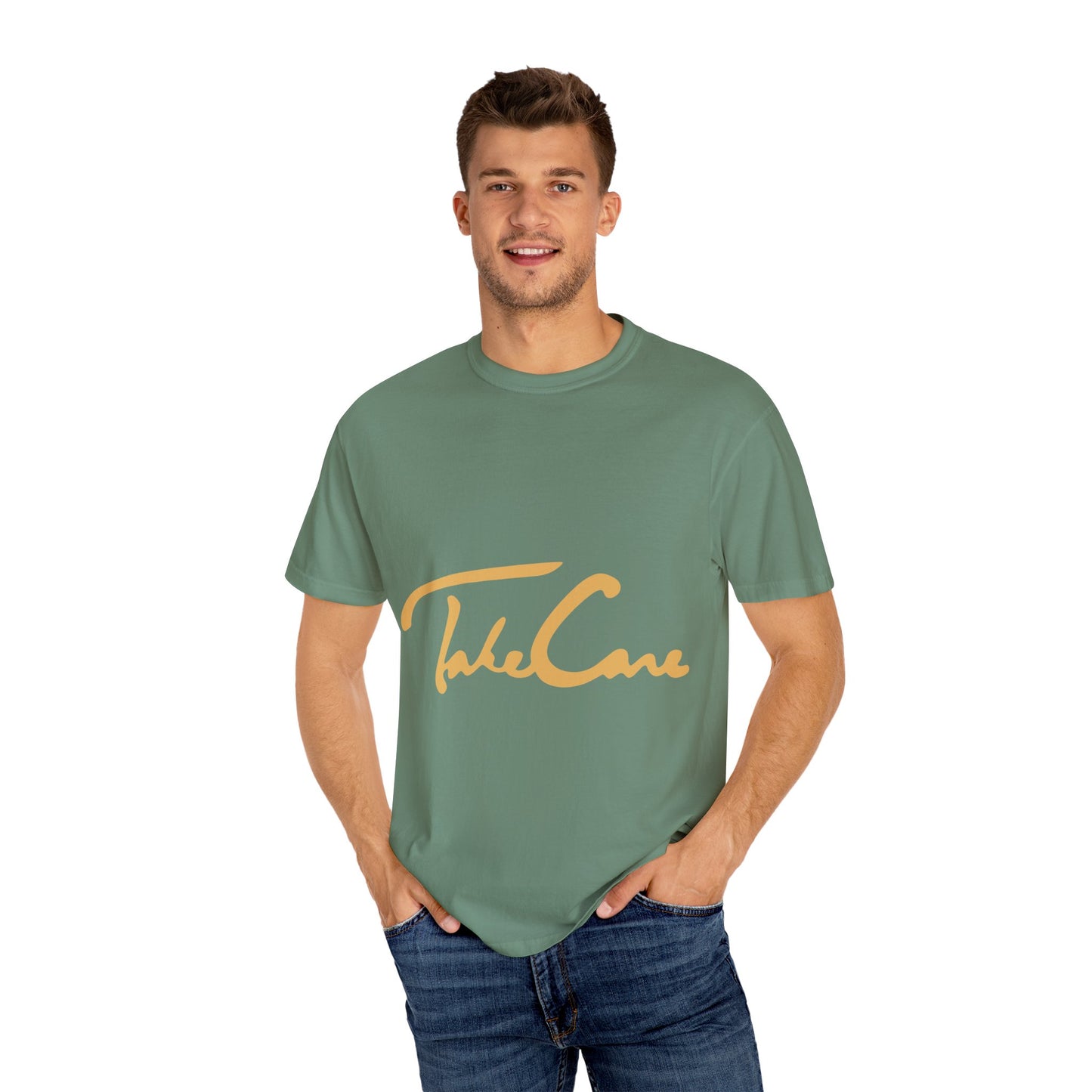 Take Care Gold Script Dyed Tshirt