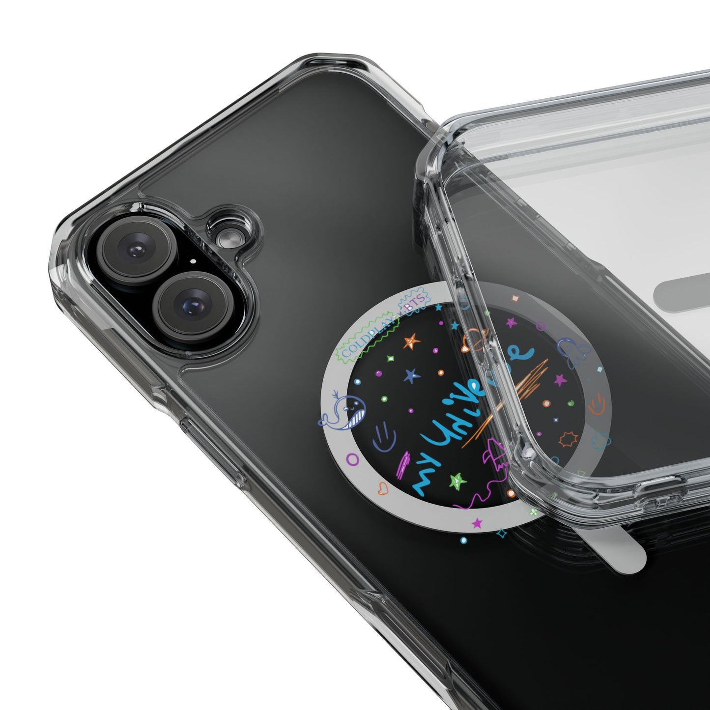 Neon Space Doodles Magnetic Clear Impact case