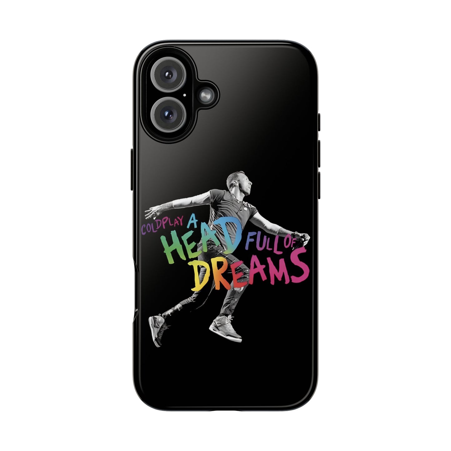Premium Tough Case for iPhone 12 to 16 Pro Max Showcasing Coldplay A Head Full of Dreams Chris