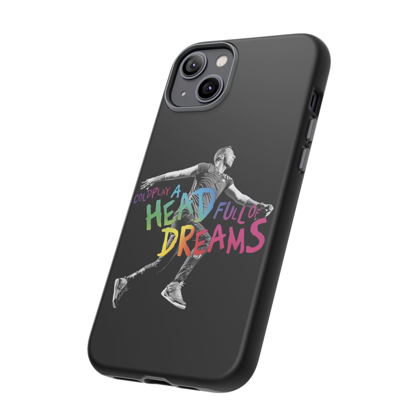 Premium Tough Case for iPhone 12 to 16 Pro Max Showcasing Coldplay A Head Full of Dreams Chris