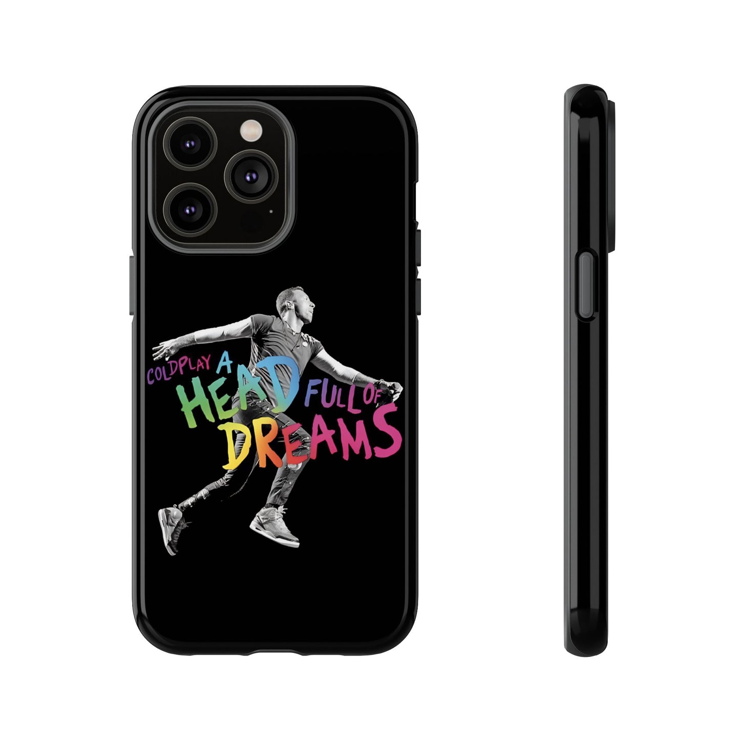 Premium Tough Case for iPhone 12 to 16 Pro Max Showcasing Coldplay A Head Full of Dreams Chris